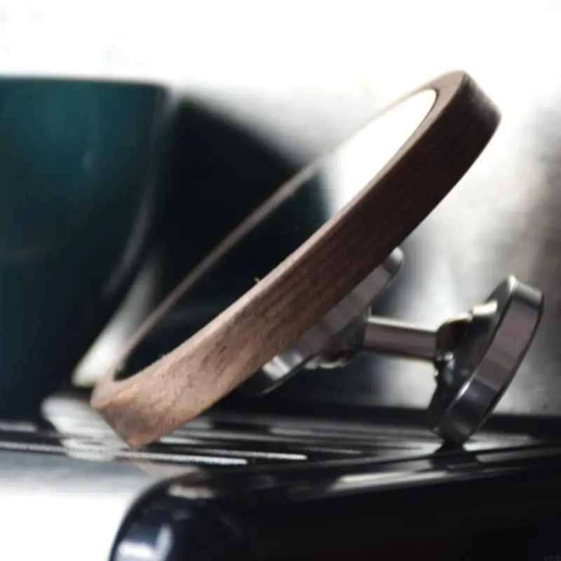 Espejo Espresso para portafiltro sin fondo, ángulo giratorio, lente madera, espejo reflectante observación para