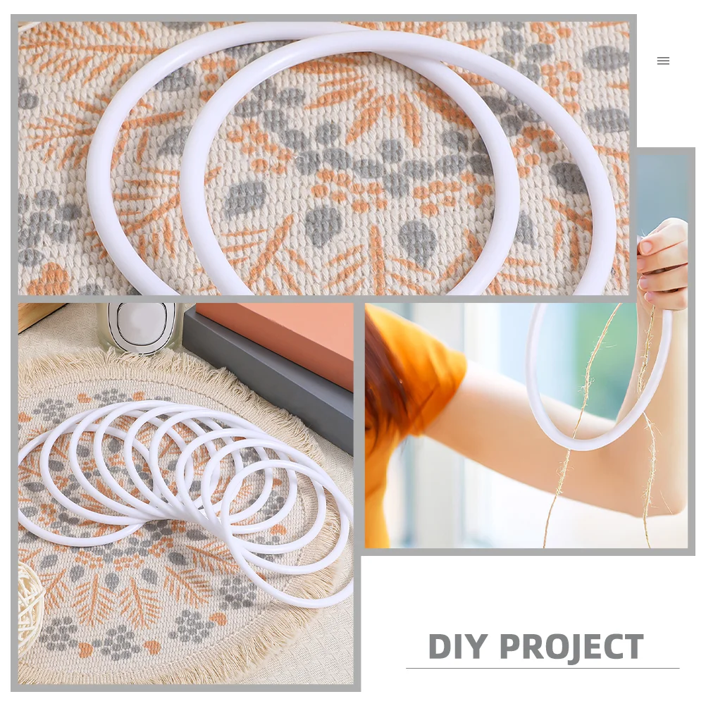 30 Pcs Dream Catcher Accessories Embroidery Hoop Floral Wooden Plastic Cross Stitch Supply Rings for Crafts Hoops