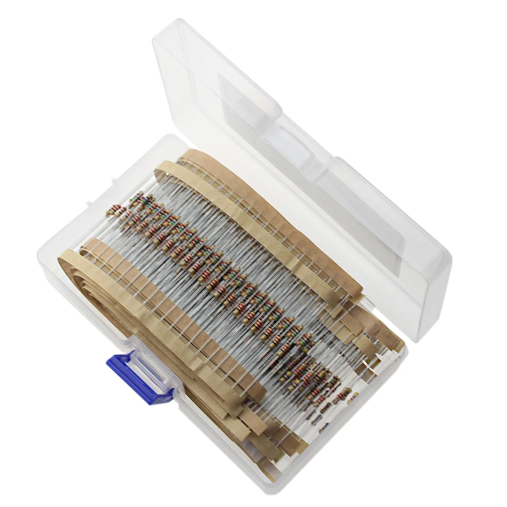 

1000 шт. резисторы из углеродной пленки 1/4 Вт 5% 100R 220R 1K 2K 2,2K 4,7K 5,6K 10K 22K 47K 100K Ом новое сопротивление 1R-1M 25 значений