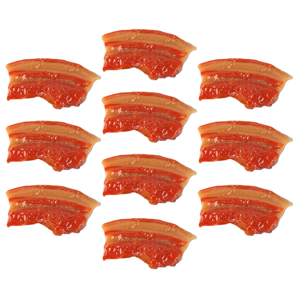 10個のリアルな肉の模造食品装飾、コンパクトで耐久性のある樹脂製キッチンオーナメント、写真撮影やレストランに最適