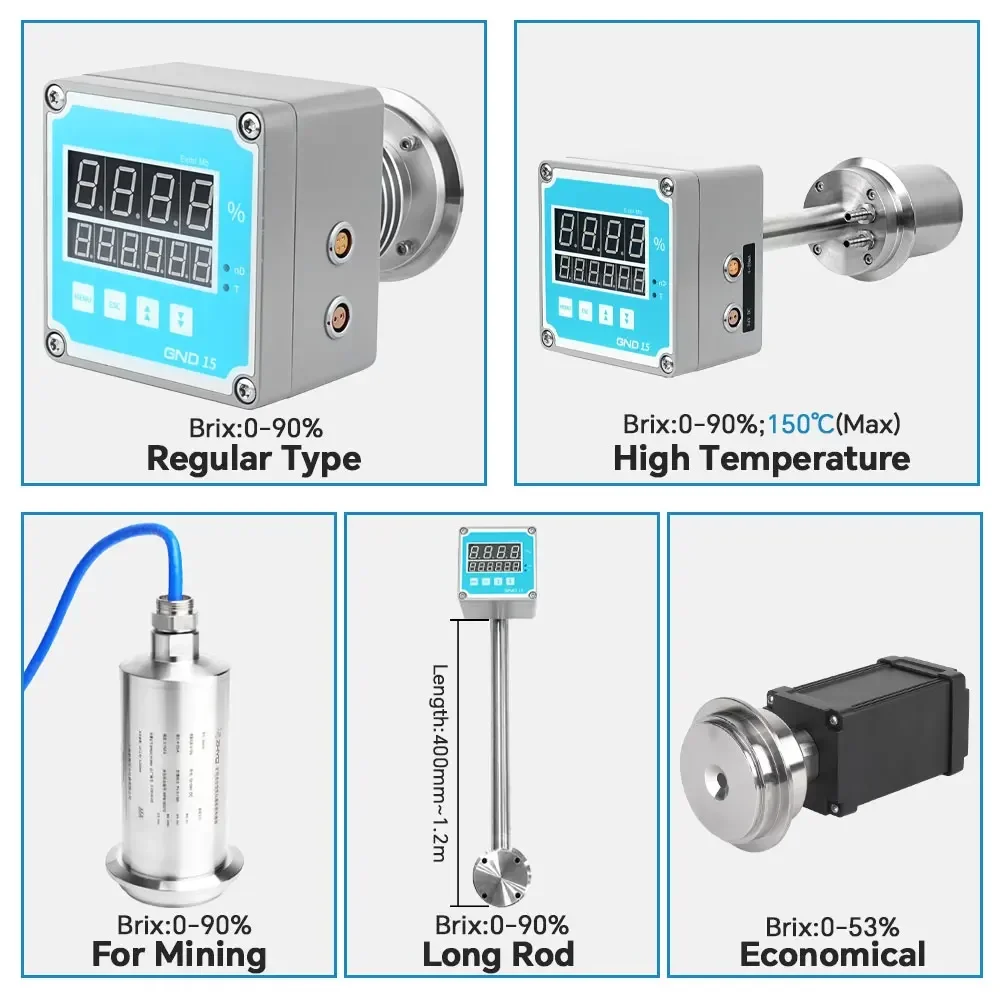 industrial 4-20ma/RS485 clamp mounted remote wine alcohol liquid brix sensor for fermentacion concentration monitoring