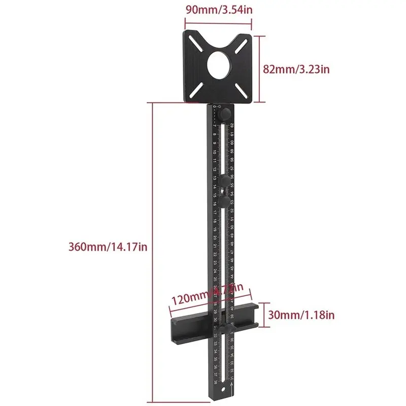 AA77 Aluminum Router Circle Cutting Jig Punch-4 In 1 Router Milling Groove Bracket-Cabinet Hardware Jig Router Milling B