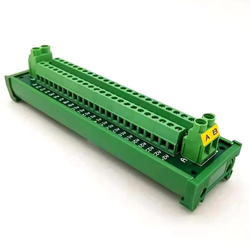 

DIN Rail Mount 30A/300V 2x24Position Screw Terminal Block Distribution Module Connector Breakout Board.