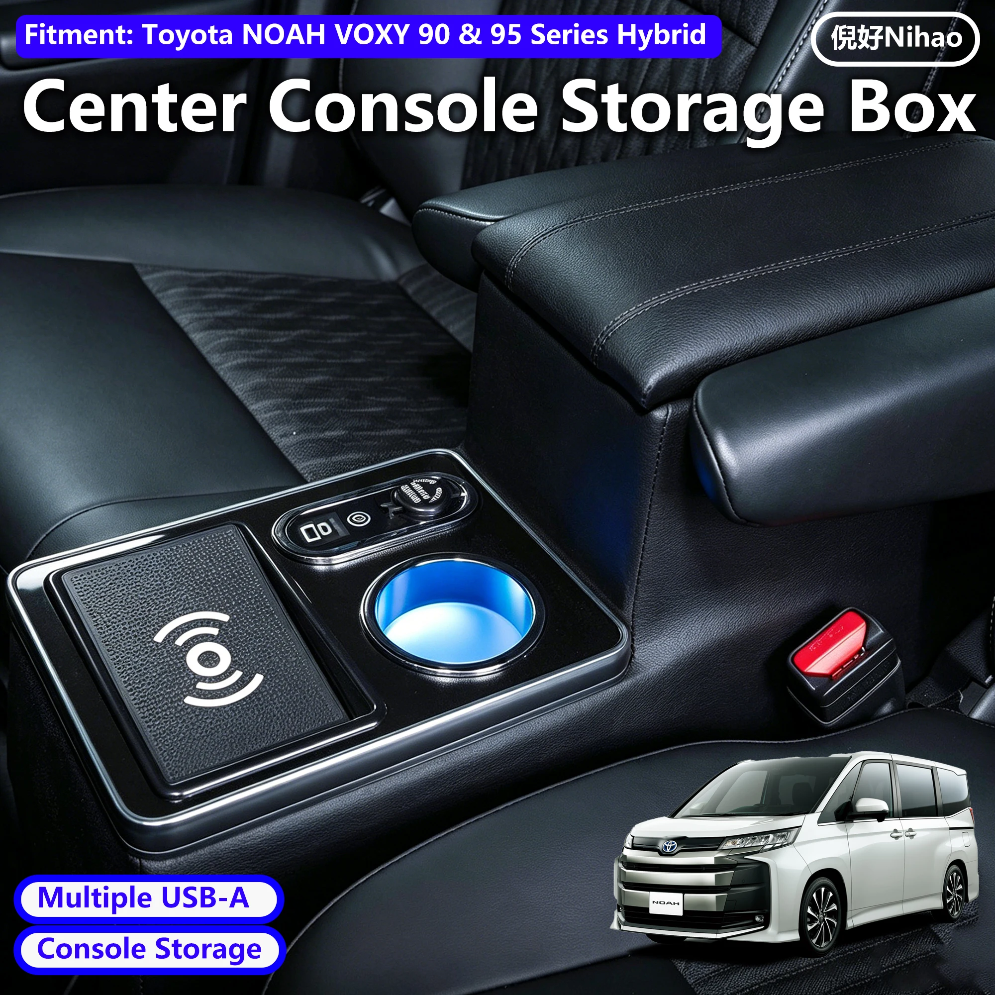 Console Box for Noah Voxy 90 Series Console Box Armrest Center Console Hybrid Available  Elbow Rest Type Center Console Armrest