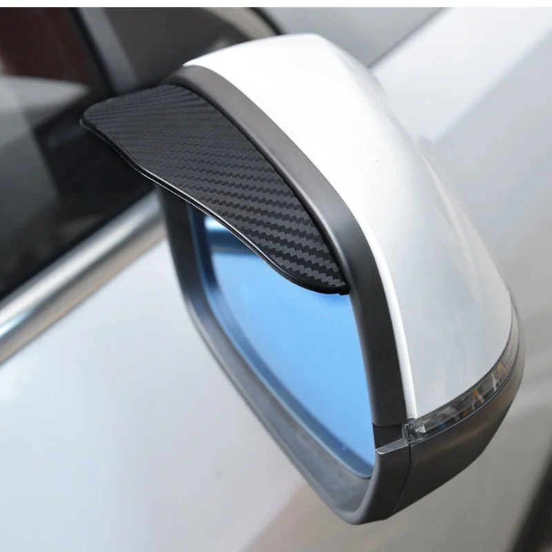 2PCS Car Rearview Mirror Rain Eyebrow Visor Carbon Fiber Side for Car Window Rain Protector Dacia Spring Kia Rio 4 Honda Jazz