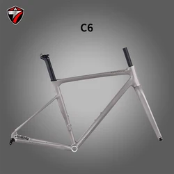 700C Road Bike Aluminum Frame with Carbon Fork Thru Axle 12x100 12x142 Disc Brake Internal Cable Frame Bicycle Parts