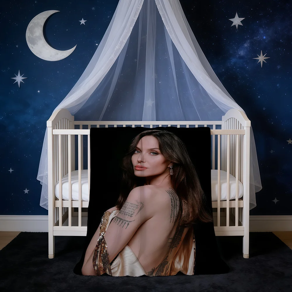 Blanket Super Warm Comfortable Plush Actor Throw Blanket Child Home A-Angelina Sofa Jolie Bedroom Gift
