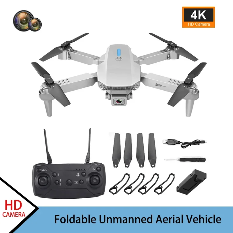 New E88 4K Profesional Drone With HD Wide-Angle Dual Camera Optical Flow Hovering Foldable Unmanned Aerial Vehicle Quadcopter