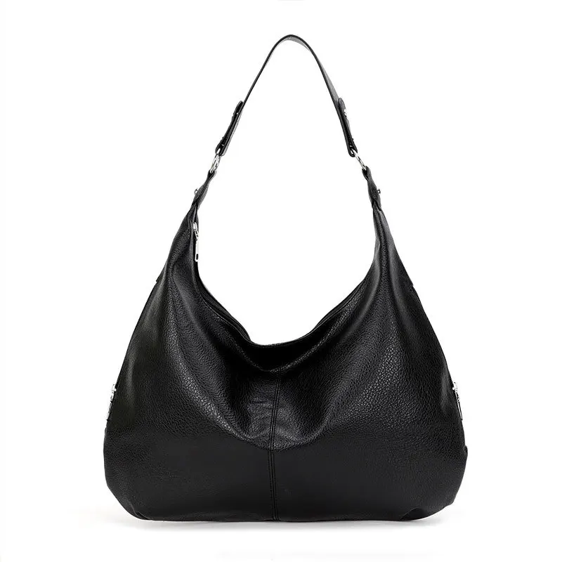 

Women's luxury 2025 trend lychee design large capacity retro magnetic enclosed shoulder bag commuting stylish spacious tote bag