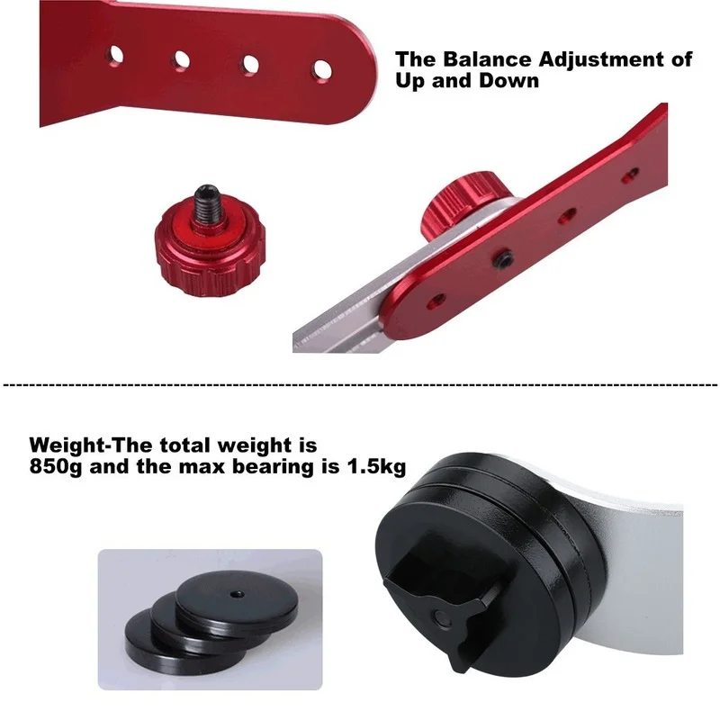 Video Cầm Tay Ổn Định Cho Gopro Camera & QUAY PHIM Với Điện Thoại Và 1/4 \ Chân Máy, Bộ Chuyển Đổi