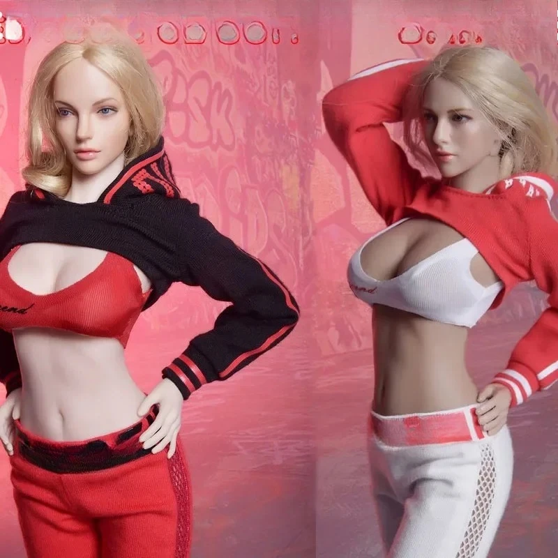 1/6 Kobieta-żołnierz Sportowa bluza z kapturem Kostium Hiphop Street Dance dla 12-calowej figurki Hot Girl PH TBL Body JIAOU Doll