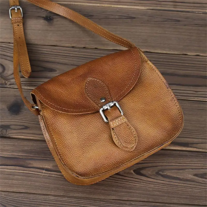 New Fashion Women Leather Shoulder Bag Real Cowhide Leather Crossbody Bags Luxury Designer Ladies Shoulder Bag Vintage Women Bag