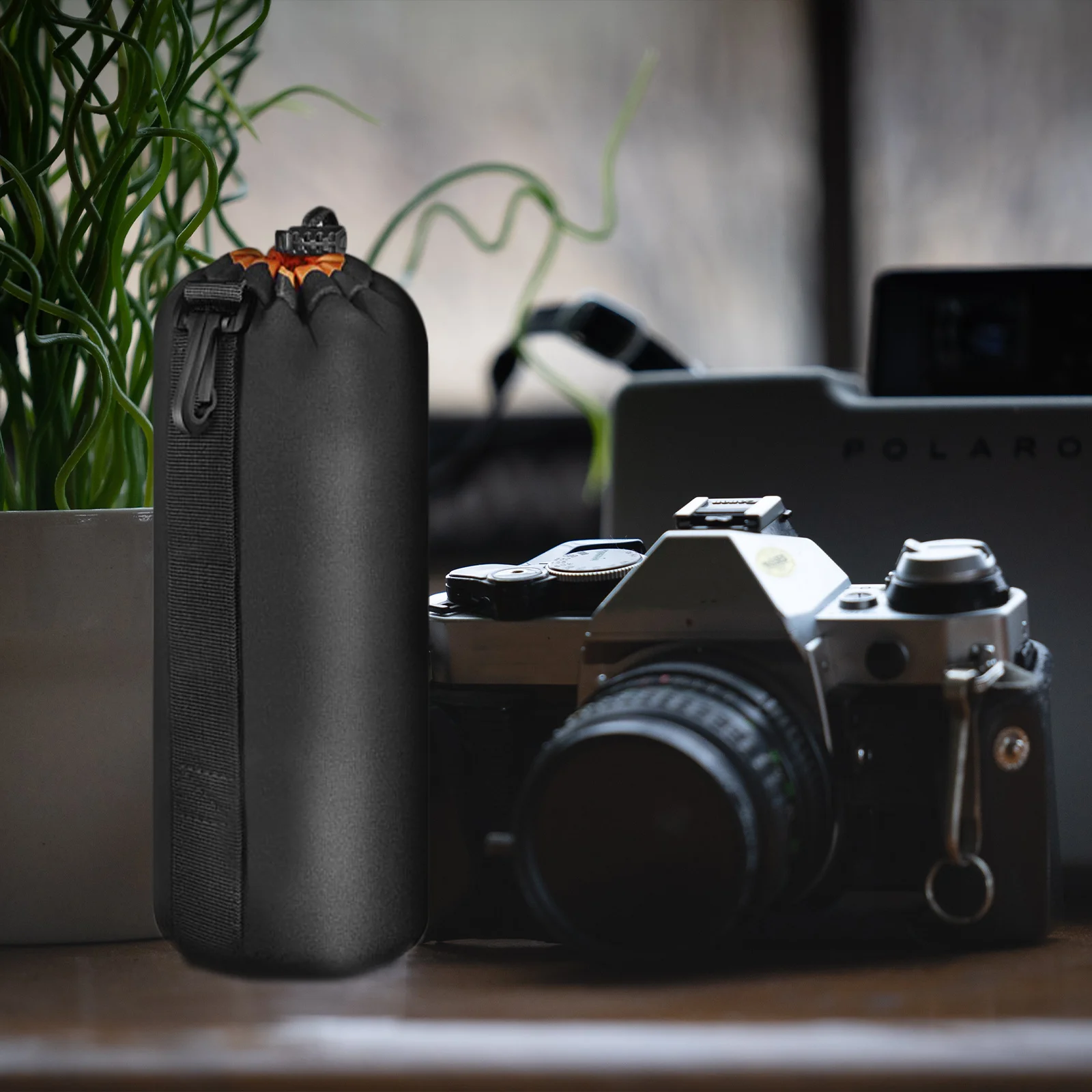 

Drawstring Neoprene Lens Pouch Bag Waterproof Shockproof Camera Lens Case Protective Cover Fits Less Than 22Cm Height 10Cm