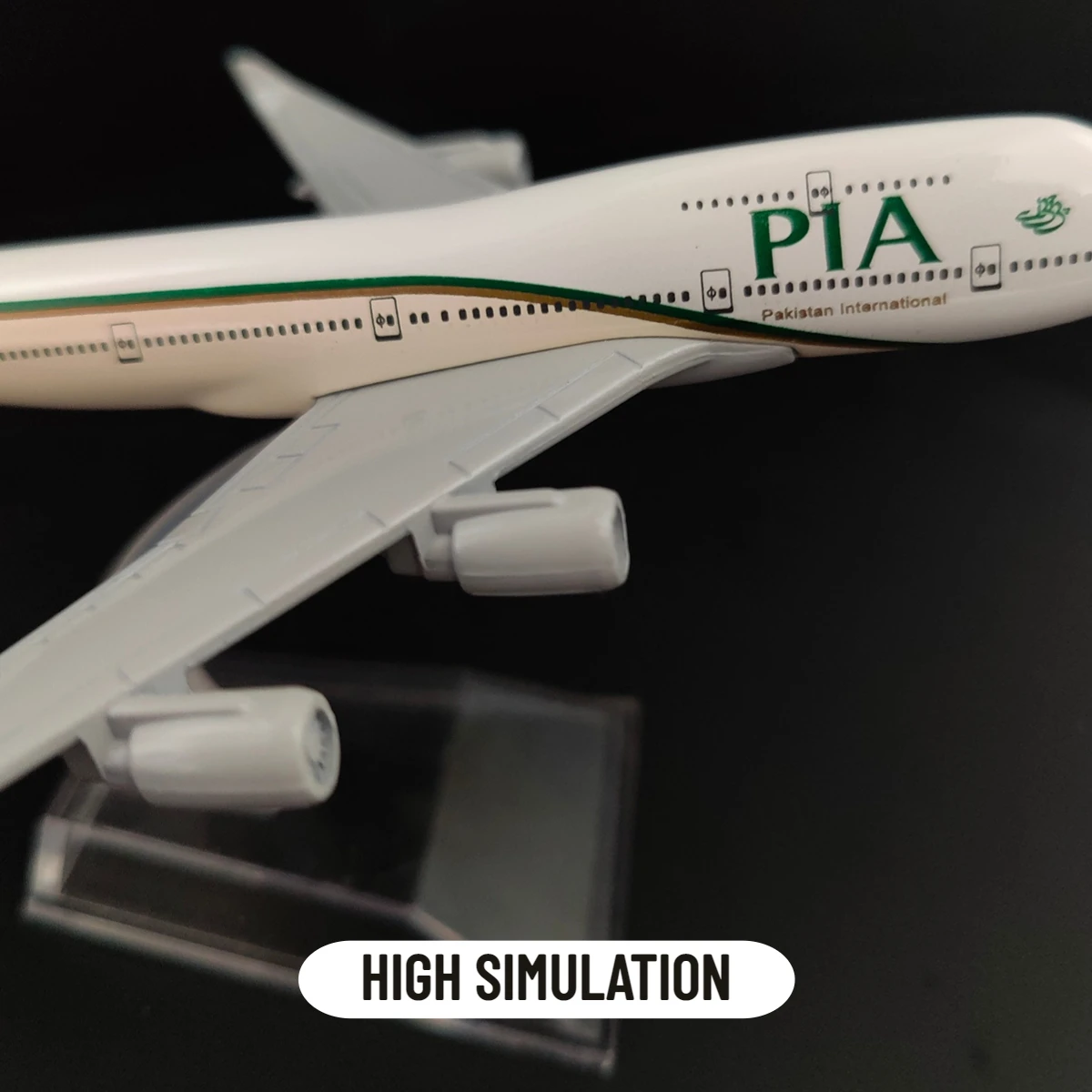 1:400 Scale Metal Aviation Replica, Pakistan PIA Aircraft Model Airplane Diecast Miniature, Kids Room Decor Gift Toys for Boy