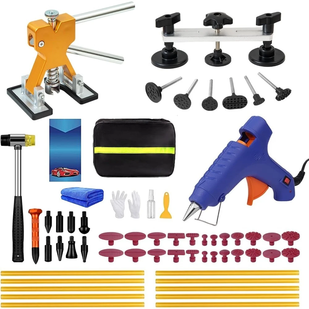

59-Piece Paintless Dent Puller Kit, Portable Auto Dent Removal Tools with Hot Glue Gun for Small to Medium Dents,
