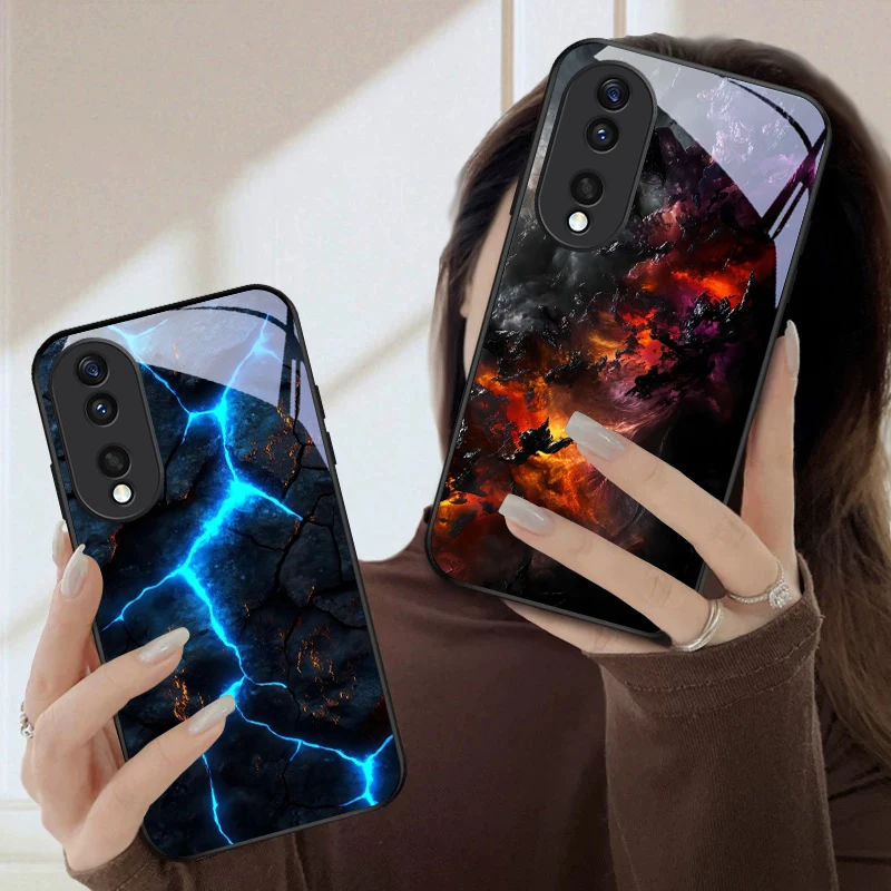Alien Purgatory Pattern For Honor Magic 4 5 6 Pro 7 X6 X9c X9 X6b X8 X9b X5b X8b 30 Pro+ 50Pro 70 90 200 Lite Glass Phone Case