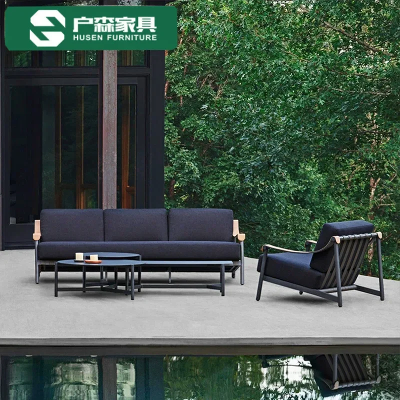 Outdoor furniture Sofa Courtyard Garden Villa Rainproof Sun Protection Terrace Sun Room Rattan Chair Coffee Table