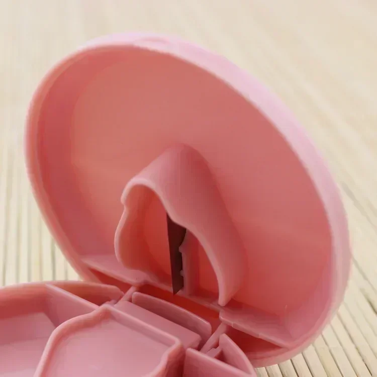 المحمولة قاطعة حبوب الفاصل تقسيم تخزين الطب قطع مقصورة حامل الصندوق السفر حبة حالة الطب المخدرات حبوب منع الحمل الحاويات #4