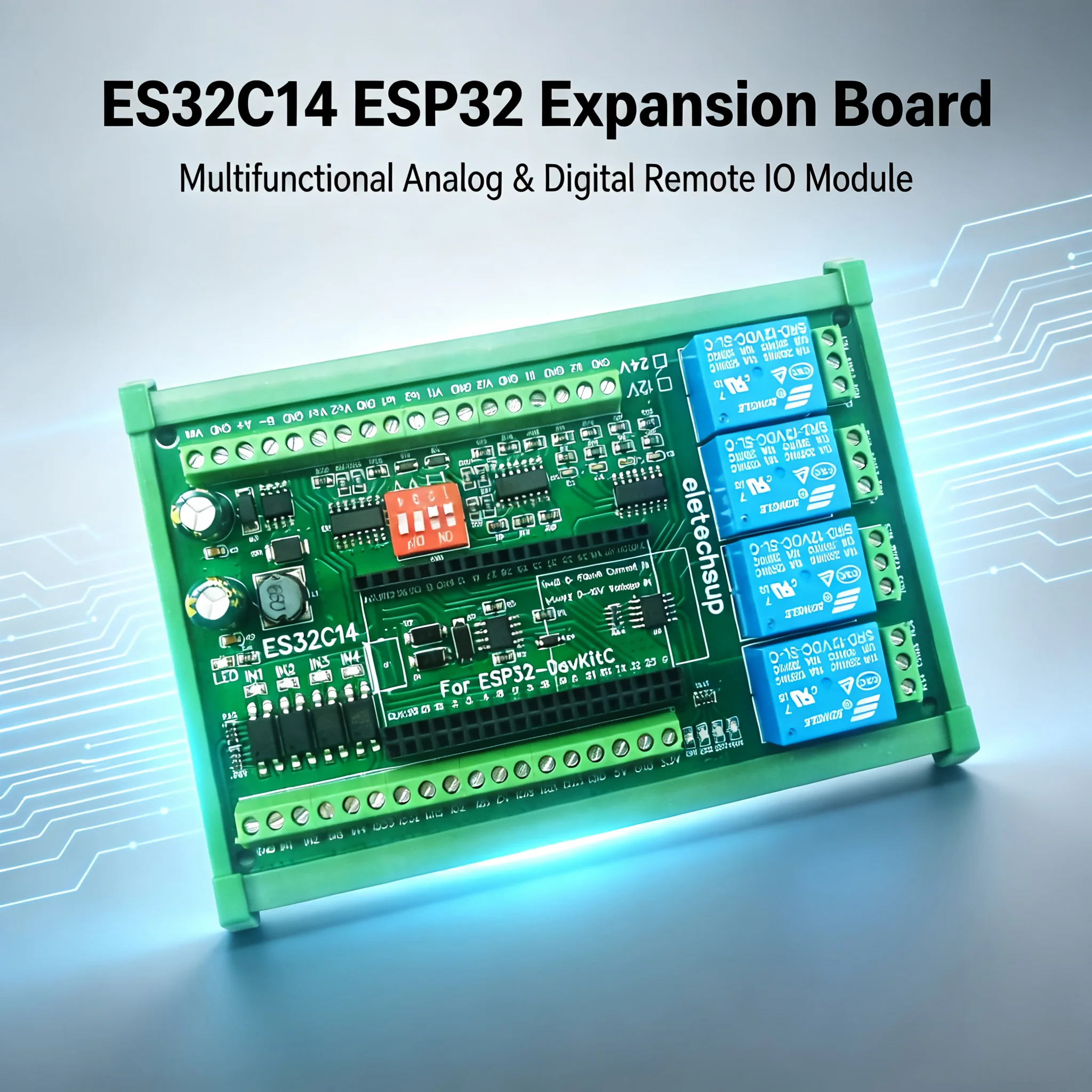 ESP32 Wifi Relay Module 12V 24V DC with ADC DAC IO Expansion Board for Arduino PLC Smart Home IoT Automation