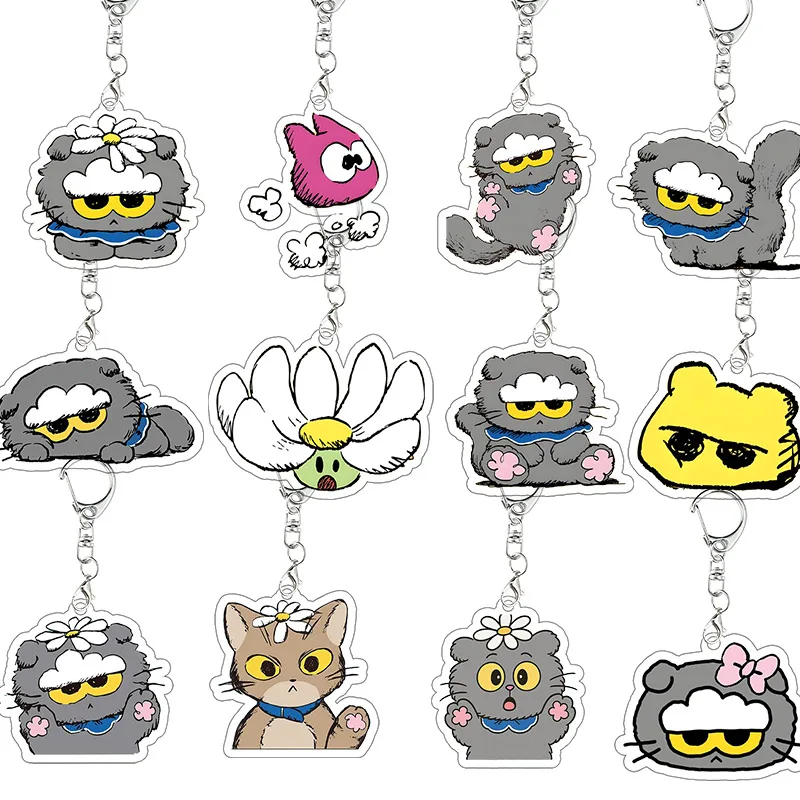 ZOA Acryl-Schlüsselanhänger Kawaii Exquisite Schultaschen-Deko Zubehör Anhänger Kollektion Schlüsselring Cartoon-Figur Geburtstagsgeschenk