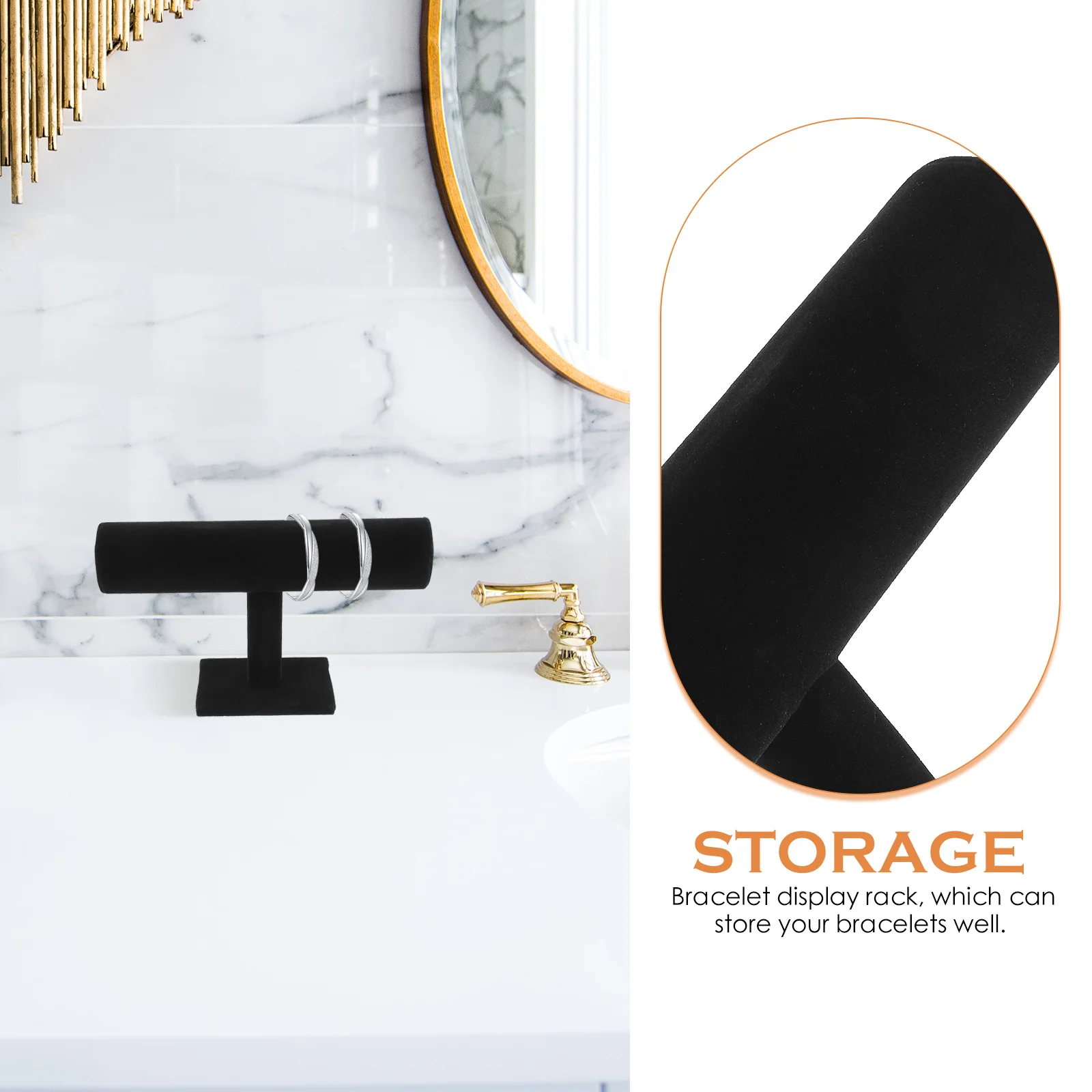 

2Pcs Bangle Display Stand T Shape Jewelry Organizer Holder Watch Storage Bracelet Rack Retro Home Decor Jewelry Stand