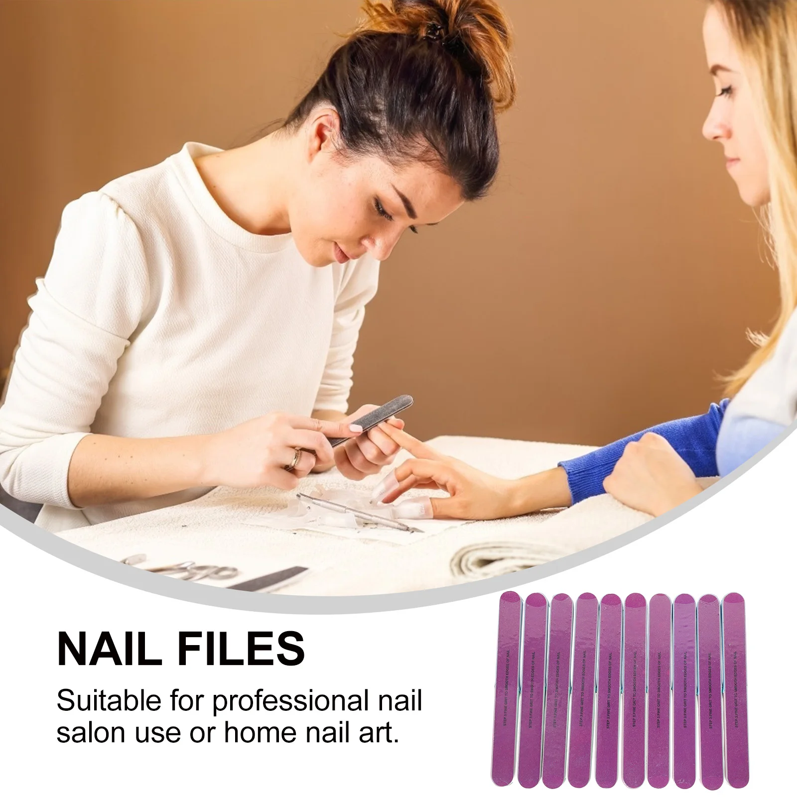 

10pcs Double Sided Nail Files Smooth Grinding Polishing Manicure Tools For Natural False Nails Safe Creative Design Nail Art