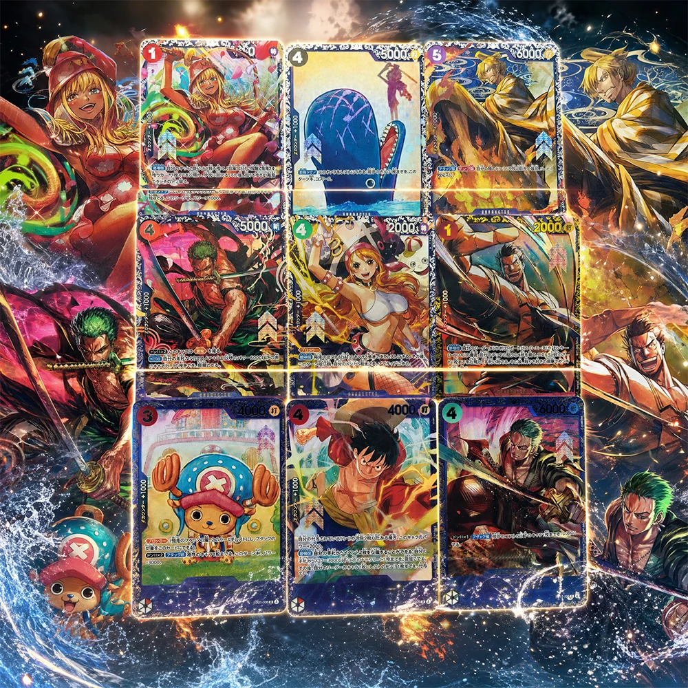 

9Pcs/set Anime OPCG Collection Card 2025 OP12-015 Japanese Monkey D Luffy Treasure Cup Top 64 Nami Foil Flash Card Completionist