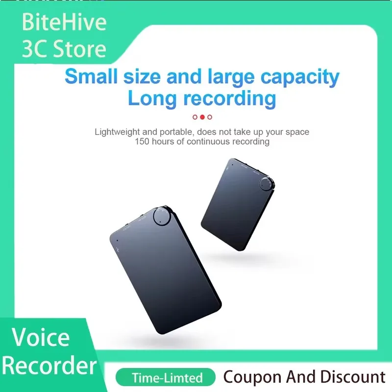 K2 Ultra-thin Card Digtal Voice Recorder Mini Activated Professional Portable Long Battery Life Micro Flash Drive Dictaphone