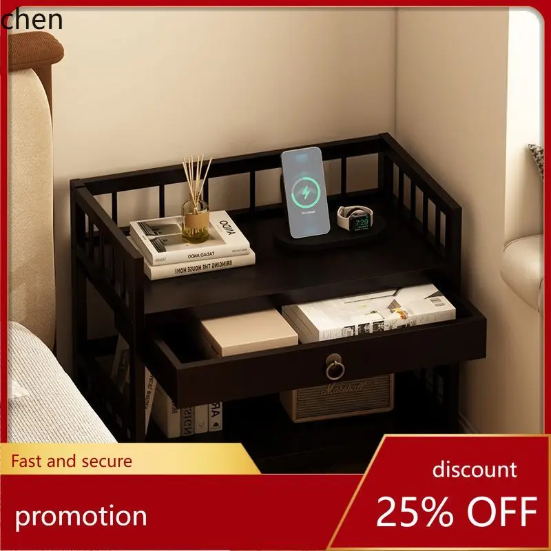 

HT New Classical Style Bedside Table Alternative Bedroom Small Bedside Cabinet Small Side Table Storage Cabinet Shelf