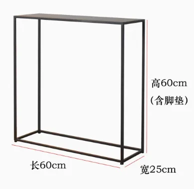 Nordic floor to ceiling iron art foyer, simple wall facing table, exhibition stand, new Chinese style foyer table, sofa, rear