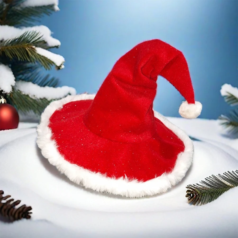 Christmas Hat, Santa Hat Holiday for Adults Unisex Comfort Extra Thicken Fur Xmas Hat for New Year Festive Party