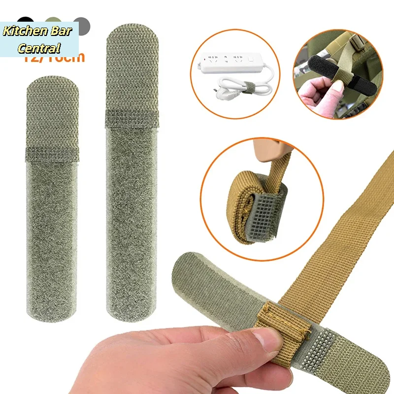 【10pcs Nylon Straps Strap Webbing Organizer Fix Hook Loop Grip Wrapping Cord Reusable Backpack Fastener Buckle】