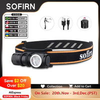 Sofirn HS10 USB C Rechargeable Mini 16340 Headlamp 1100lm LH351D 90CRI Angle Flashlight TIR Optics with Magnet Tail 2 Groups