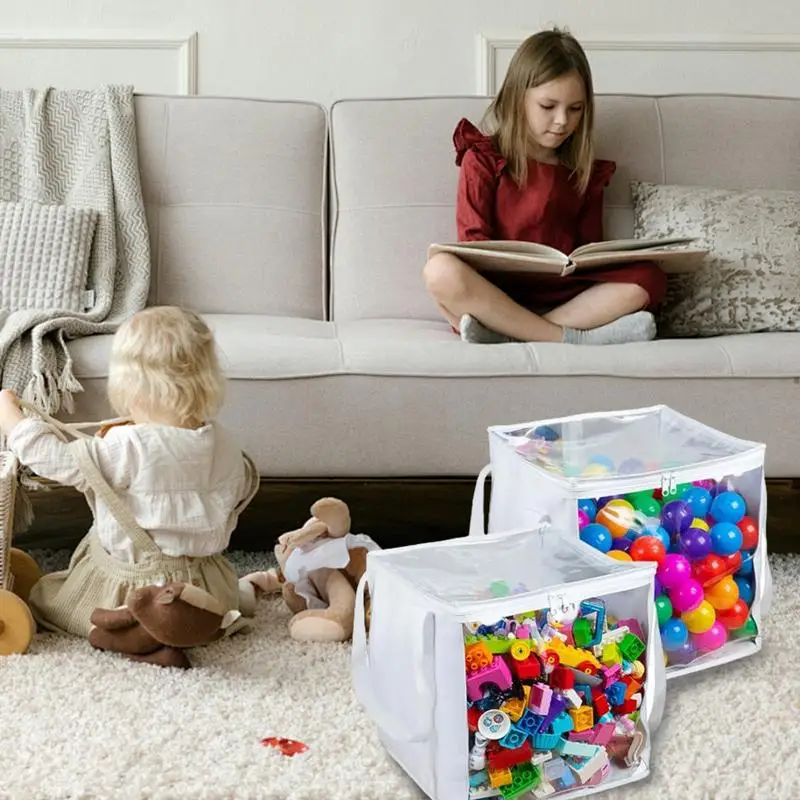 Sacos de armazenamento claros com zíper organizador de armazenamento infantil 2 peças sacos de armazenamento claros banheira armazenamento de brinquedos sacos organizadores à prova dwaterproof água