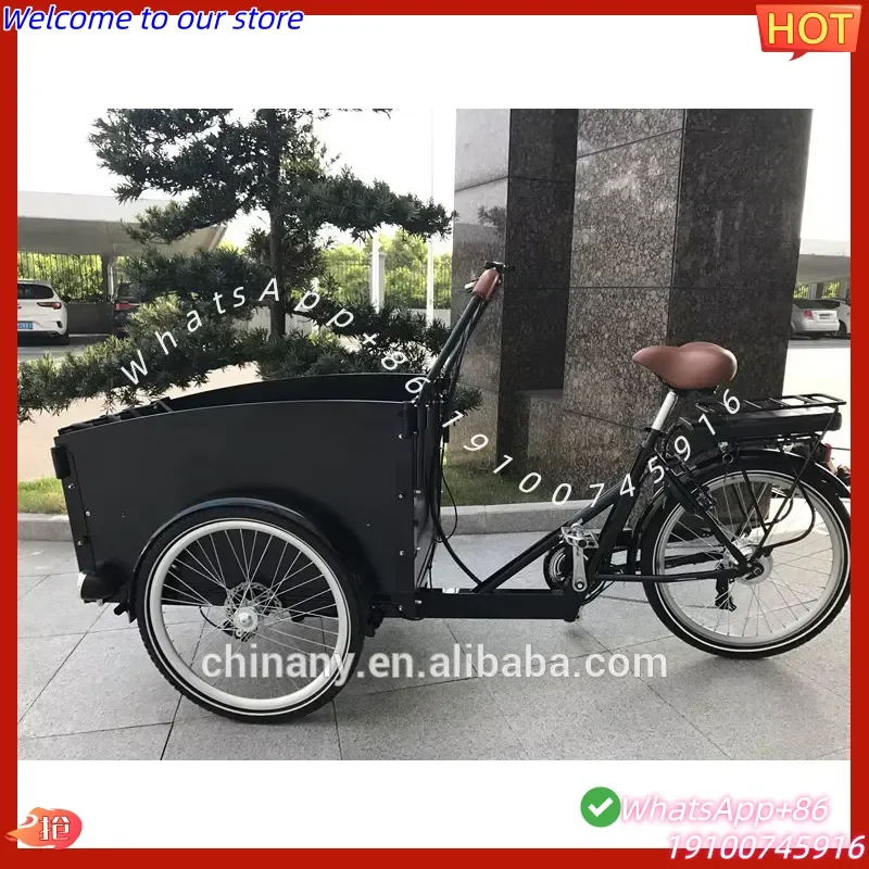 2026Hot C-UB9034E Children Transport Front Loading Three Wheel Electric Cargo Bicycle With Pedal Assist