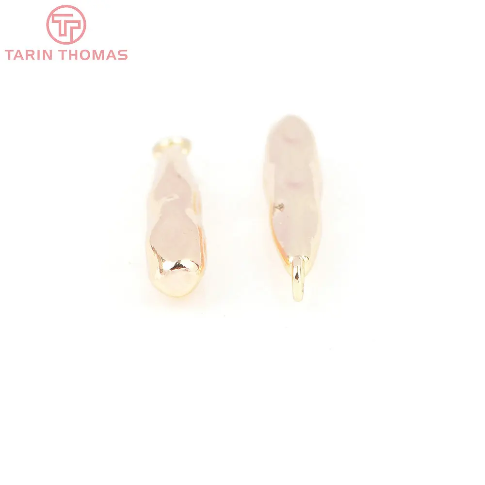 (8164) 6PCS 4x22.5MM 24K Gold Color Brass Irregular Droplet Pendants High Quality DIY Jewelry Making Findings Accessories