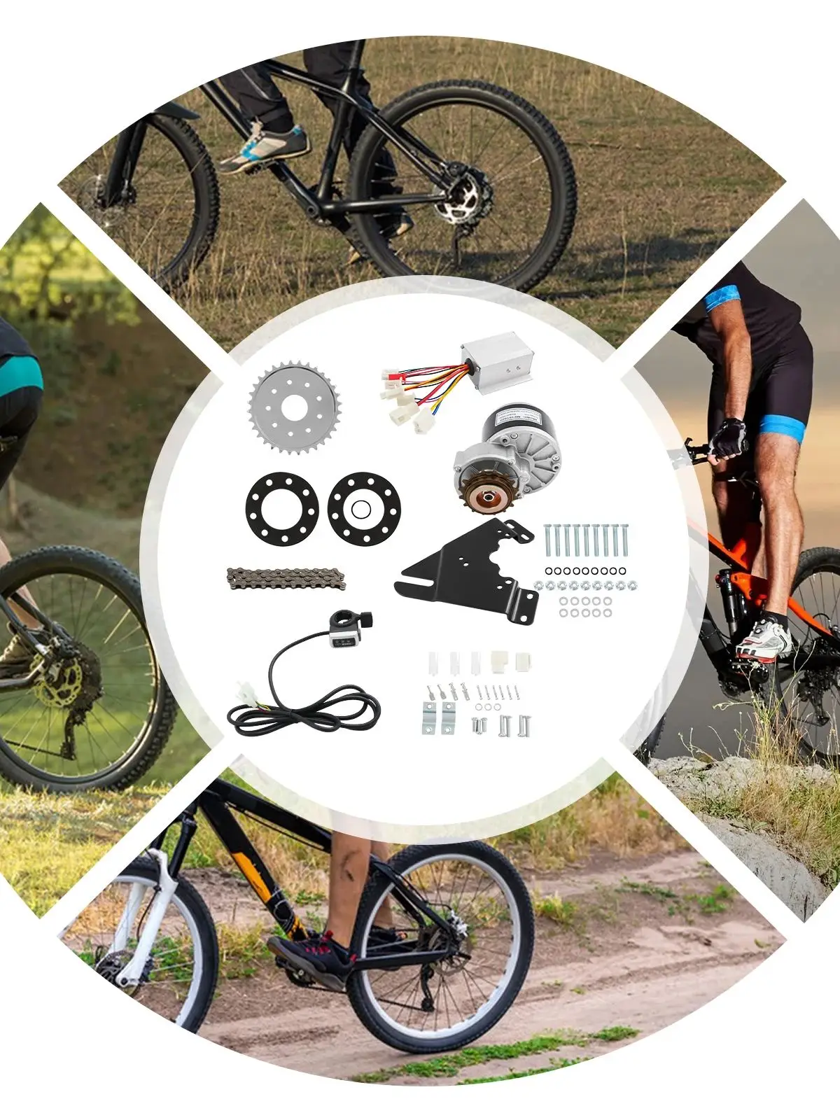 24V 250W elektrische fietsmotor, borstelcontroller en duimpedaal-gaspedaal conversiekit - afbeelding 2
