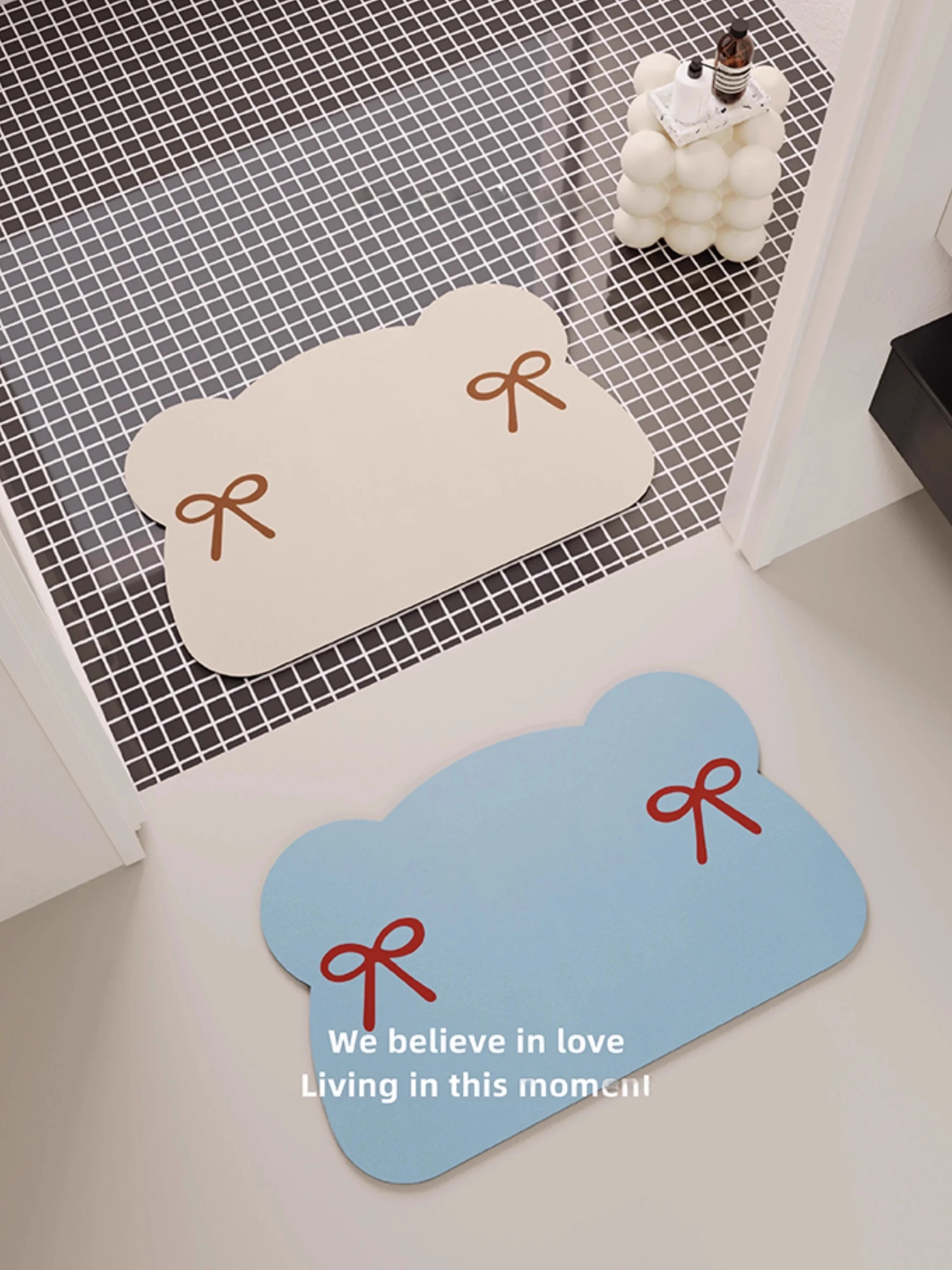 

Корейский коврик для ванной Sle Dopane Bear Batoom Mat из чистого силикона, высоковпитывающий, противоскользящий, для туалета и ванной комнаты