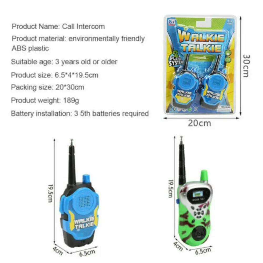 2Pcs Portable Children Kids Walkie Talkies Electronic Long Range Walky Talky