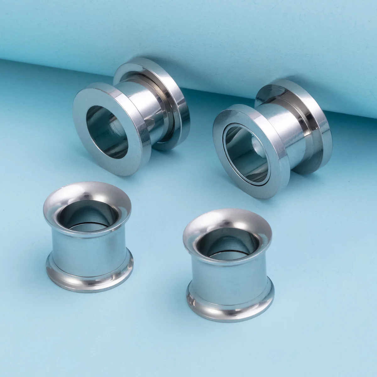 2 Stück chirurgischer Stahl, schraubbar, Ohrmessgeräte, Tunnel-Expander, Körperpiercing, doppelte Flare-Stecker, Dehnungsohrringe für Unisex, 3–25 mm – Detail 6