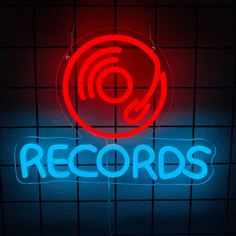 علامات النيون من سلسلة الموسيقى، أيقونات الجيتار والتسجيل، تستخدم لغرفة الموسيقى، والتسجيل المباشر، والحفلات، والمقهى، وديكور البار، وهدايا عيد الميلاد. #6