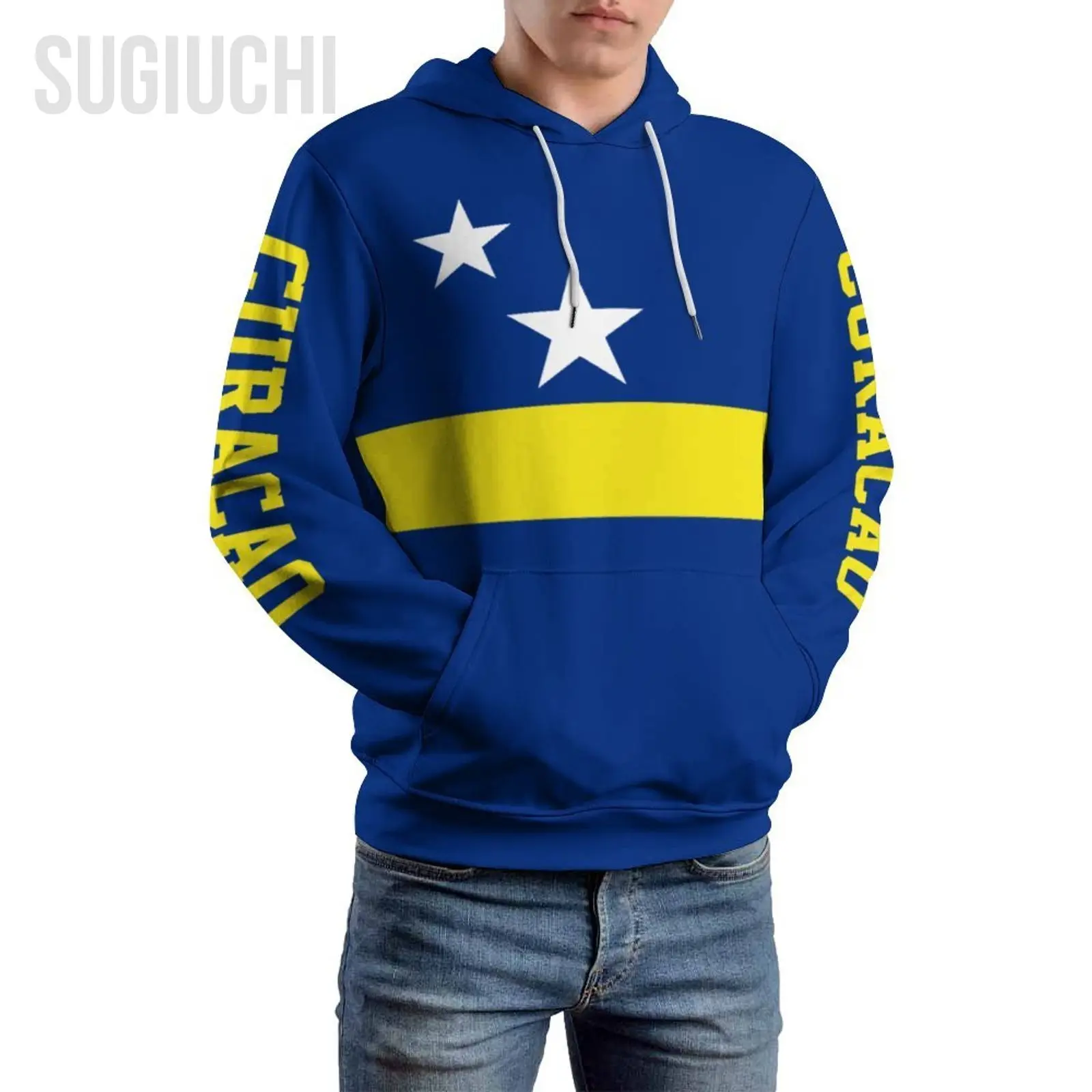 Bluza z kapturem 3D Curaçao Curacao Flag mężczyzn kobiety poliestrowe bluza w stylu Harajuku bluzy z kapturem na co dzień fajne