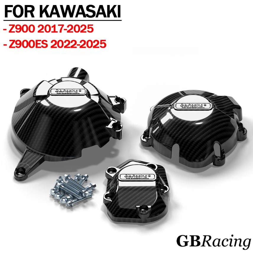 GBRacing Sekundärmotorabdeckungssatz für KAWASAKI Z900 (2017–2025), inklusive Lichtmaschinenabdeckung, Sekundärkupplungsimpuls und Spulensatz