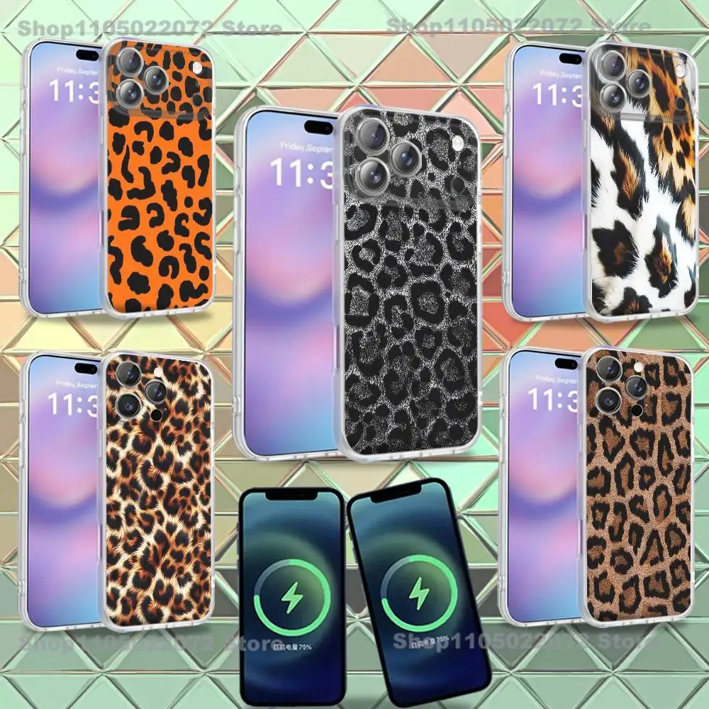 

Стильный чехол для телефона в стиле ретро с леопардовым принтом для iPhone 16,14,11,17,13,15,12,Air,Plus,Pro,Max,E,Mini Frosted for Magnetic