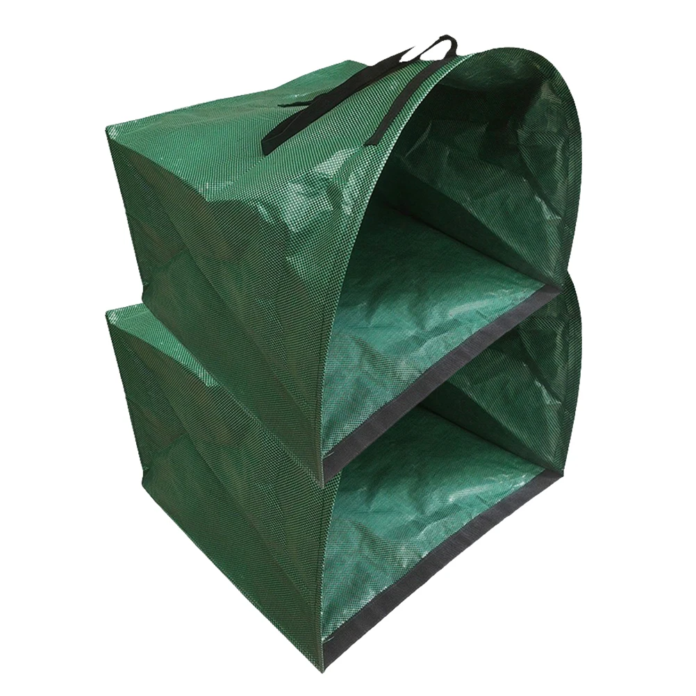 

2pcs Leaf Bag Large Capacity Semicircular Garden Debris Collector Foldable Storage Outdoor Trash Bag Holder Yard Waste