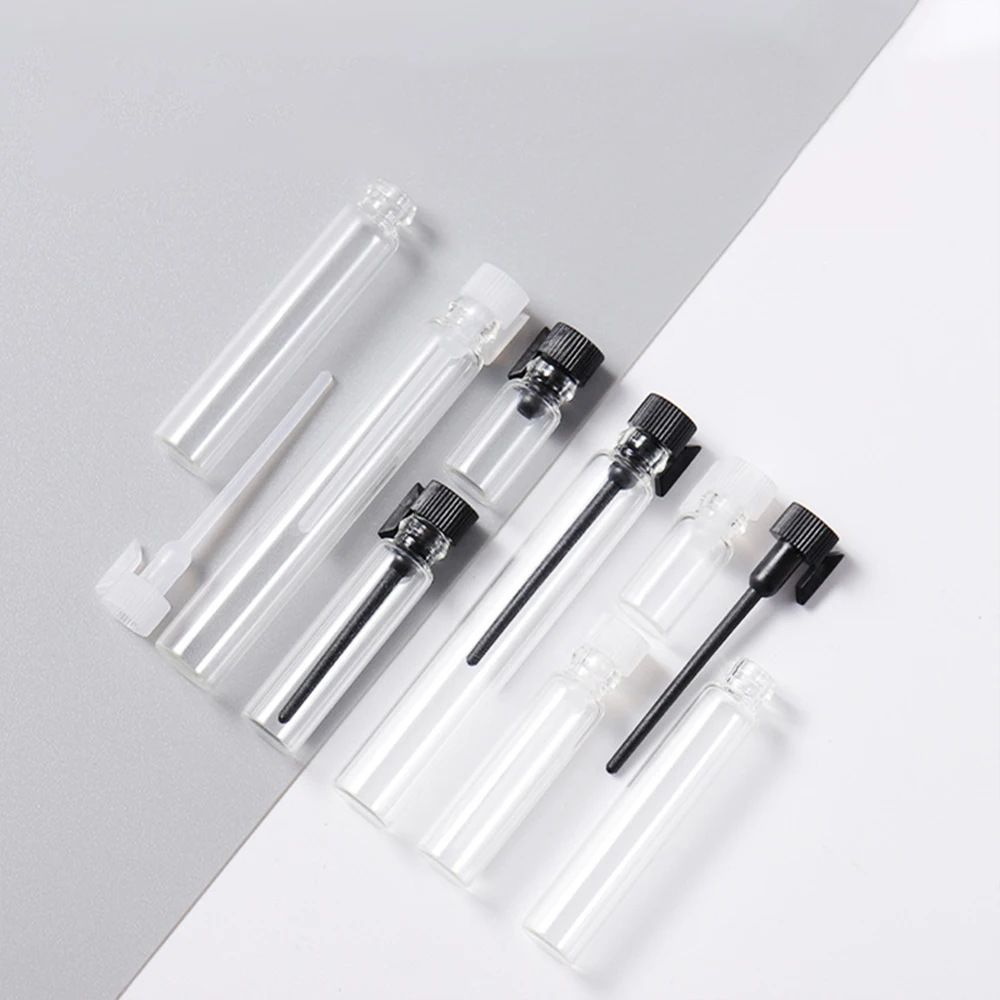 100/200/300/500/1000pcs 0.5 1 2 3ml Clear Transparent Glass Essential Oil Perfume Drop Stick Sample Bottle