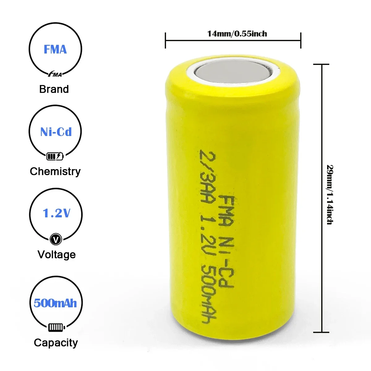 10 stks FMA 1.2 V Ni-Mh Ni-Cd Batterij 350-2000 mAh Maat 1/3AA 2/3AA 4/5AA AA DIY voor Draadloze Telefoon Elektrisch Scheerapparaat Model Speelgoed