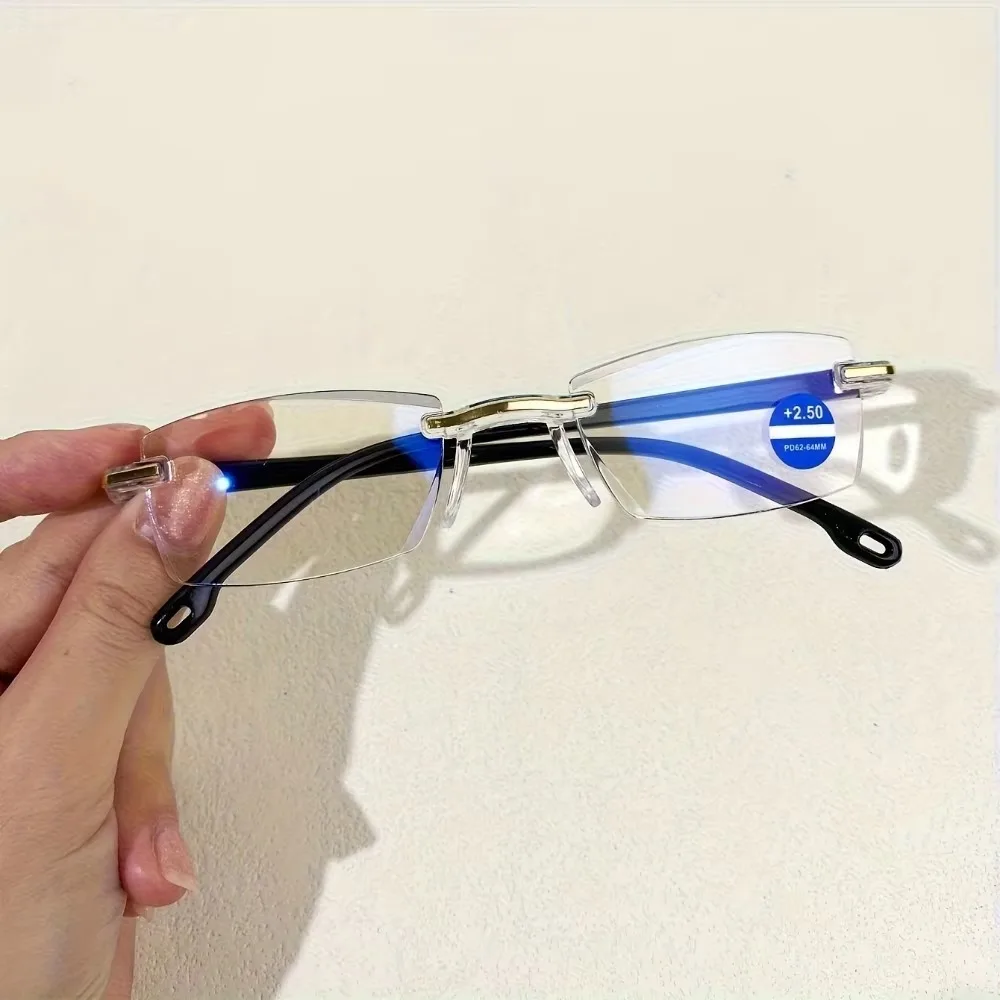 6 Pack Rimless Reading Glasses Anti Blue Light Blocking Computer Readers for Women Men Clear image 3