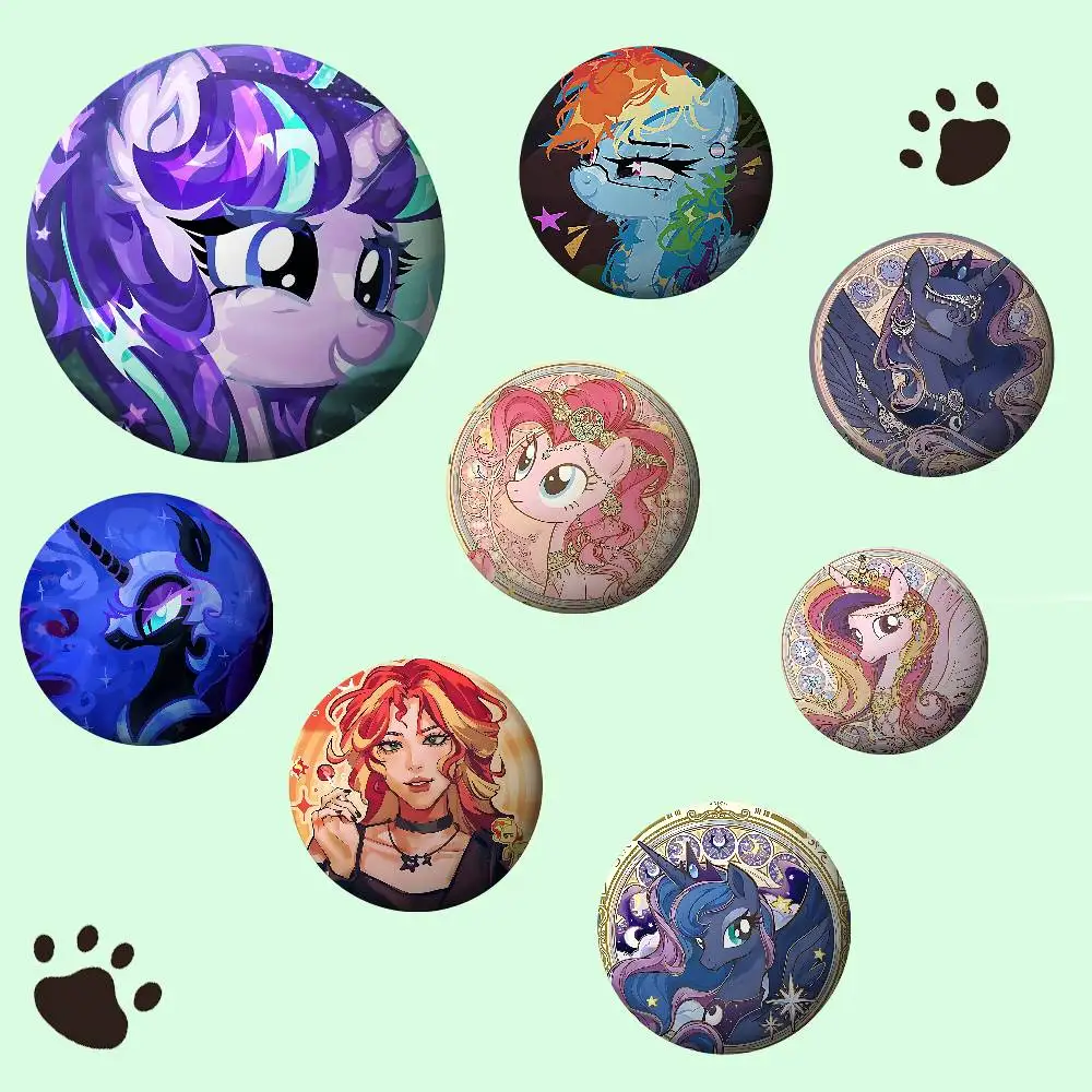 M-My P-Po-nys Badges Tinplate Soft Button Pin Brooch Metal Badge Custom Jewelry Accessories Hat Bag Lapel