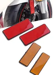 2pcs Motorcycle Red Rectangle Reflectors Universal for Motorcycle ATV Dirt Bike Scooter Plastic Reflectors